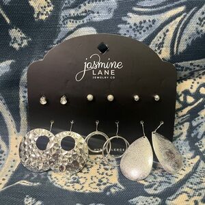 Jasmine Lane Silver Earring Set of 6 Pairs